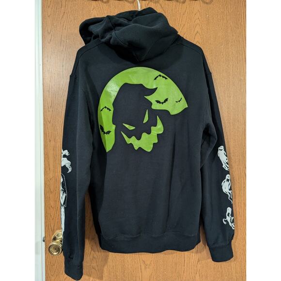 Hot Topic Black Hoodie Nightmare Before Christmas TNBC PUMPKIN KING GLOW OOGIE S - Picture 7 of 7